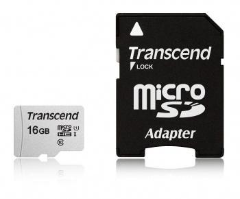 Micro SecureDigital 16Gb Transcend TS16GUSD300S-A {MicroSDHC Class 10 UHS-I, SD adapter} - фото 1 - id-p212702642