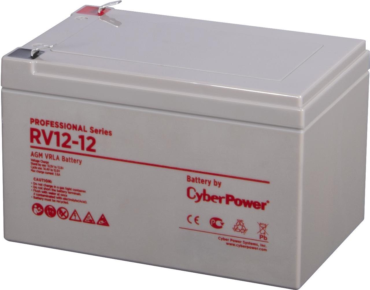 Аккумуляторная батарея PS CyberPower RV 12-12 / 12 В 12 Ач Cyberpower. Battery CyberPower Professional series - фото 1 - id-p212704485