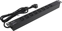 Exegate ServerPro PDU-19H809 Al-8C13-EU2.5 EX280855RUS Блок силовых розеток 19" чёрный 1U 8xIEC-320-C13