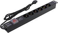 Exegate ServerPro PDU-19H609 Al-6S-C14-2.5 EX280834RUS Блок силовых розеток 19" чёрный 1U 6 евророзеток