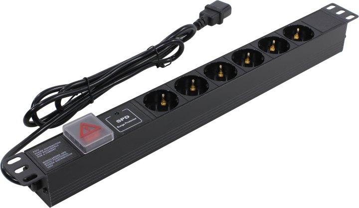 Exegate ServerPro PDU-19H609 Al-6S-C14-2.5 EX280834RUS Блок силовых розеток 19" чёрный 1U 6 евророзеток - фото 1 - id-p211091648