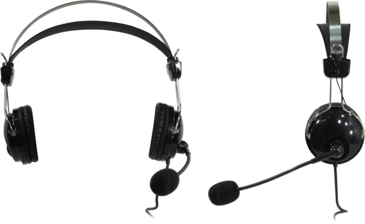 Наушники с микрофоном A4Tech HS-7P (шнур 2.5м с регулятором громкости) - фото 1 - id-p212549035