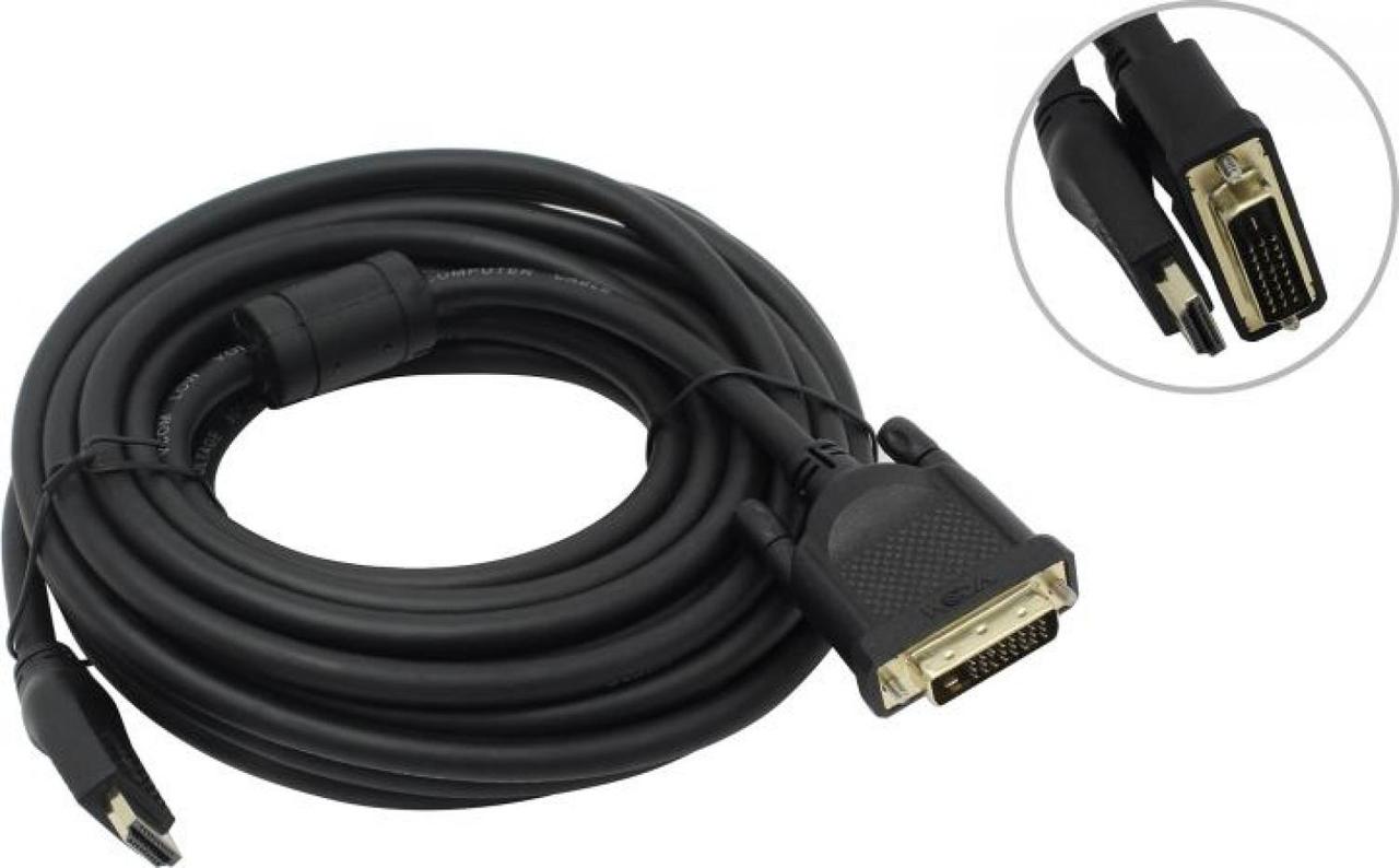 VCOM CG484GD-7.5m Кабель HDMI to DVI-D (19M -25M) 7.5м 2 фильтра - фото 1 - id-p203911428