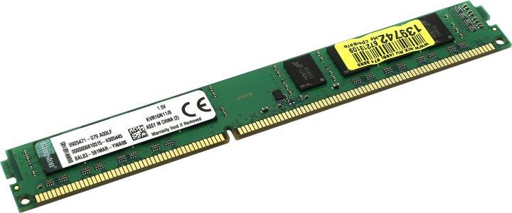 Модуль памяти Kingston ValueRAM (KVR16N11/8WP) DDR3 DIMM 8Gb PC3-12800 CL11 - фото 1 - id-p208156122