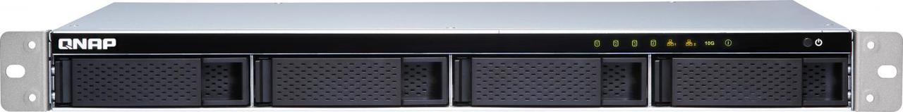 Сетевое хранилище без дисков QNAP. channel QNAP TS-431XeU-2G NAS 4 HDD trays, 10 GbE SFP+, rackmount, 1 PSU.