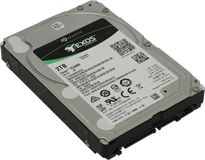 Жесткий диск HDD SATA 2,5" Seagate 2000Gb (2Tb), ST2000NX0253, Exos 7E2000 2.5, 7200 rpm, 128Mb buffer - фото 1 - id-p212710953