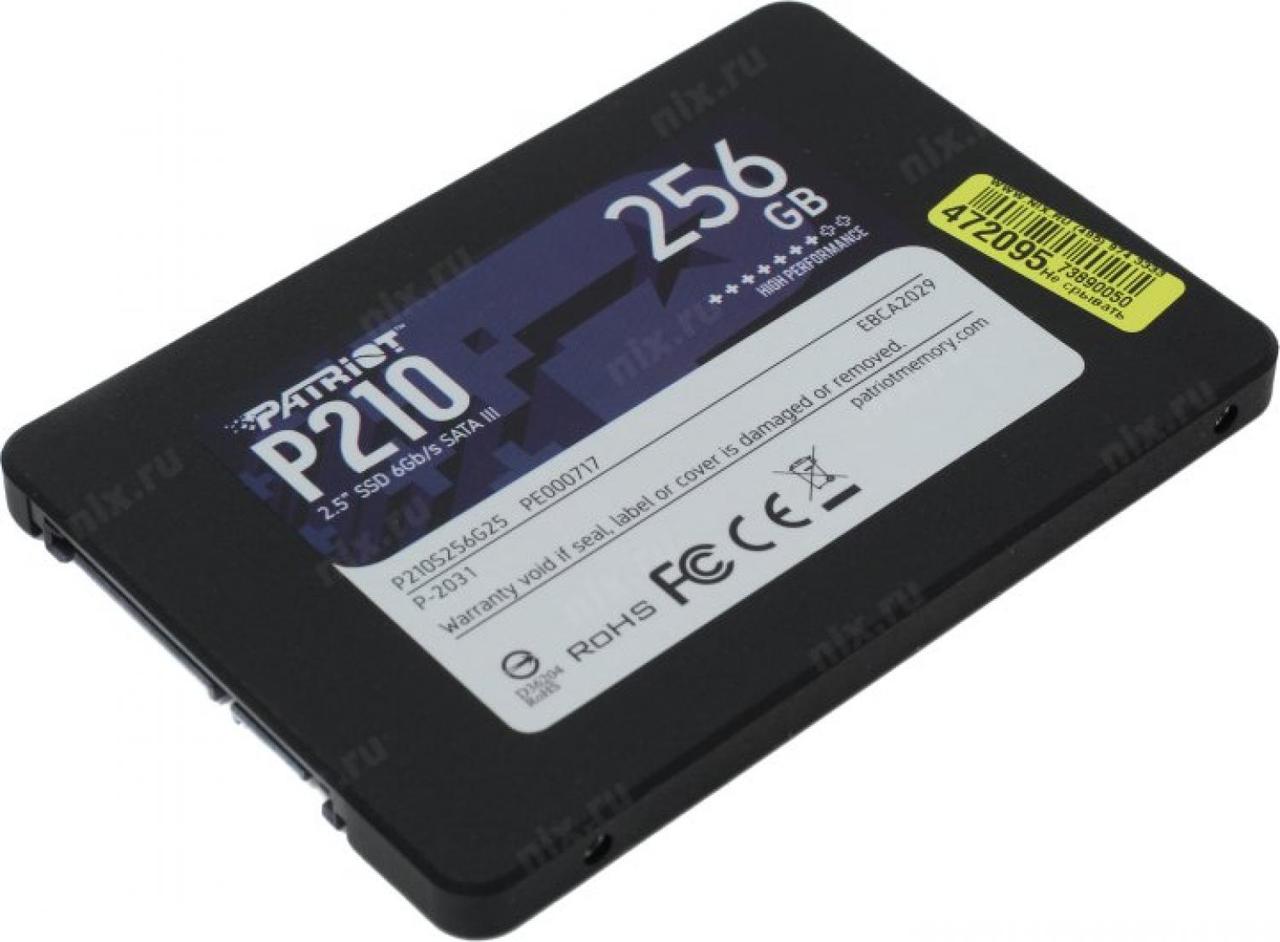 Твердотельный накопитель (SSD) 256Gb Patriot P210S256G25 P210 2.5", SATA 3.0, Silicon Motion SM2259XT - фото 1 - id-p204152846