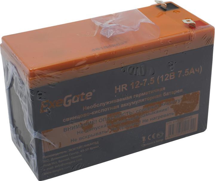 Аккумуляторная батарея ExeGate HR 12-7.5 (12V 7.5Ah 1228W, клеммы F2) EX285638RUS - фото 1 - id-p212716534
