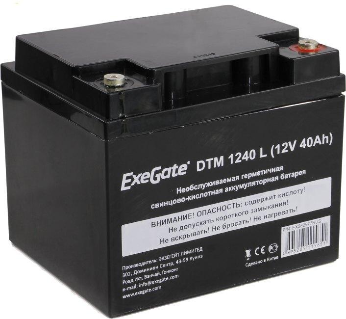 Аккумуляторная батарея ExeGate DTM 1240 L (12V 40Ah, под болт М6) EX282977RUS - фото 1 - id-p211092084