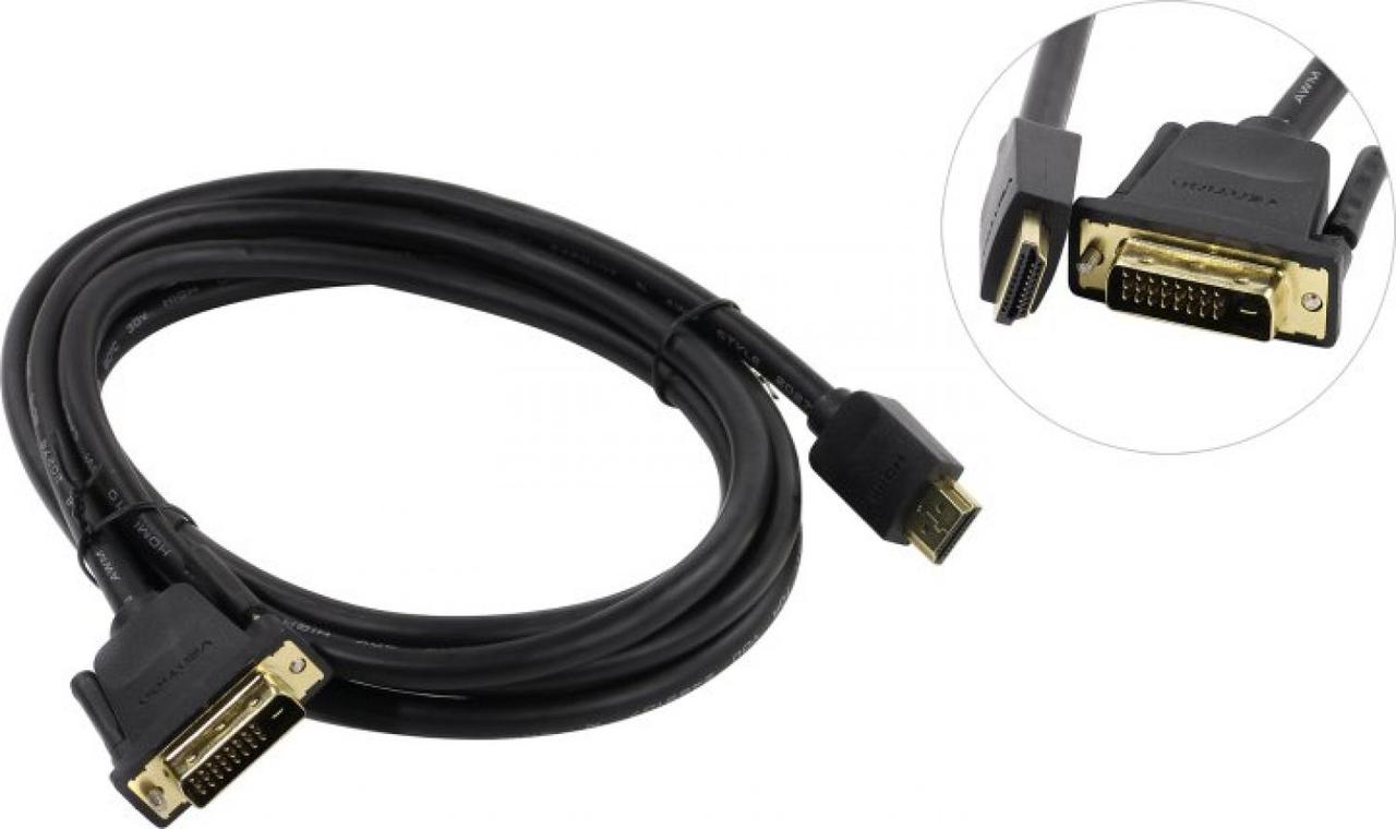 Кабель Vention HDMI 19M/DVI-D Dual link 25M - 2 м. - фото 1 - id-p203914292