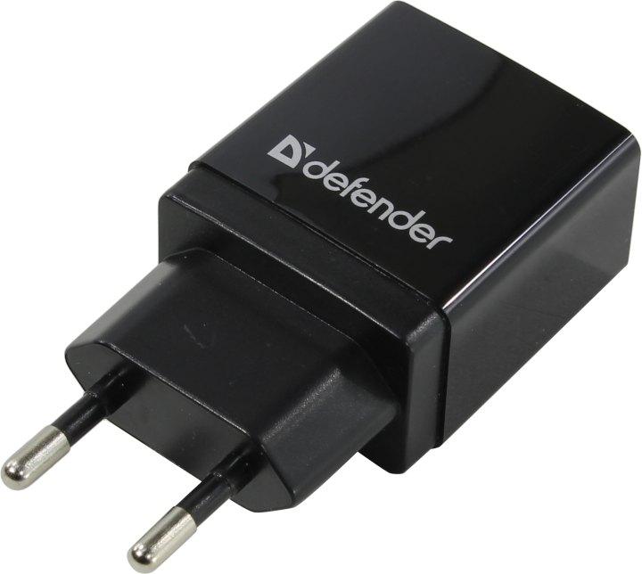 Defender EPA-10 Black 83572 Зарядное устройство USB (Вх. AC100-240V Вых. DC5V 10.5W USB) - фото 1 - id-p212700015