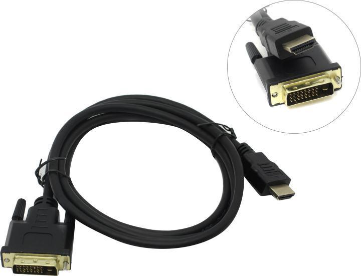 Exegate EX284906RUS Кабель HDMI-DVI ExeGate EX-CC-HDMIM-DVIM-2.0 (19M/25M, dual link, 2м, 2 фильтра, - фото 1 - id-p212711230