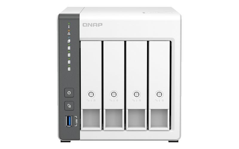 Сетевое хранилище без дисков channel QNAP D4 NAS 4 HDD trays.ARM 4-core Cortex-A55 2.0GHz, RAM 4 GB (max),