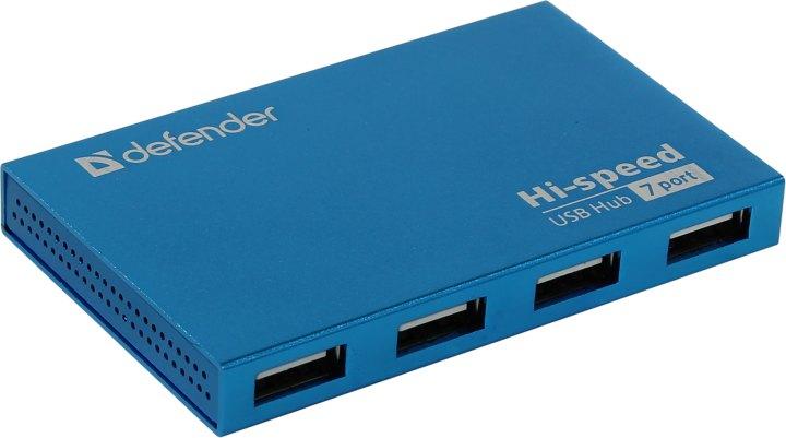 Разветвитель Defender Septima Slim 83505 7-Port USB2.0 HUB + б.п. - фото 1 - id-p212700057