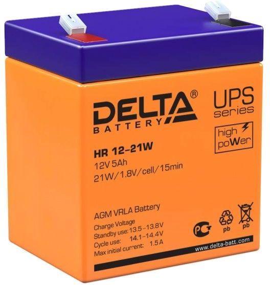 Аккумуляторная батарея Delta. Battery DELTA HR 12-21 W (12V 5Ah), 12V voltage, 5A*h capacity, 151x52x99mm, - фото 1 - id-p203914371