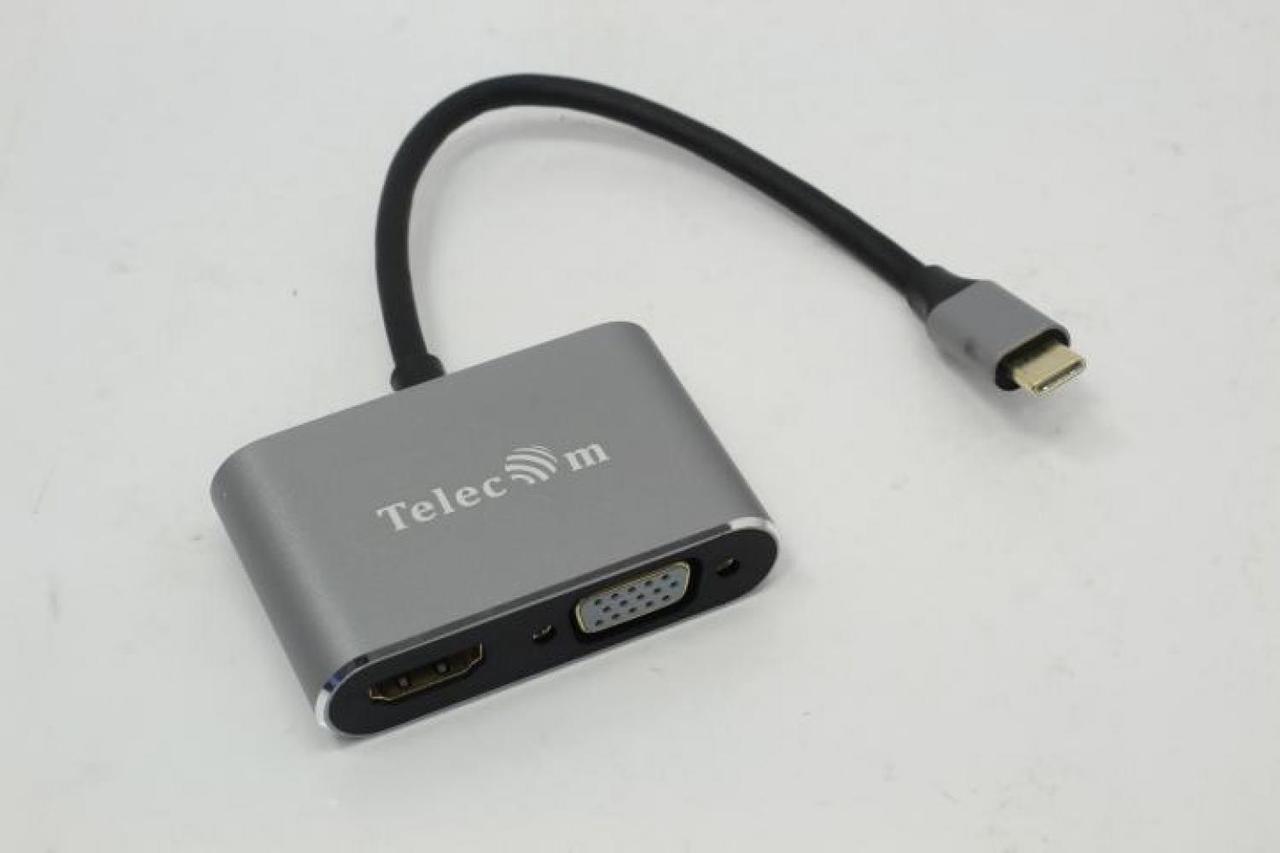 Telecom TUC055 Кабель-адаптер USB-C - HDMI(F)+VGA(F)+USB3.0 - фото 1 - id-p218805229