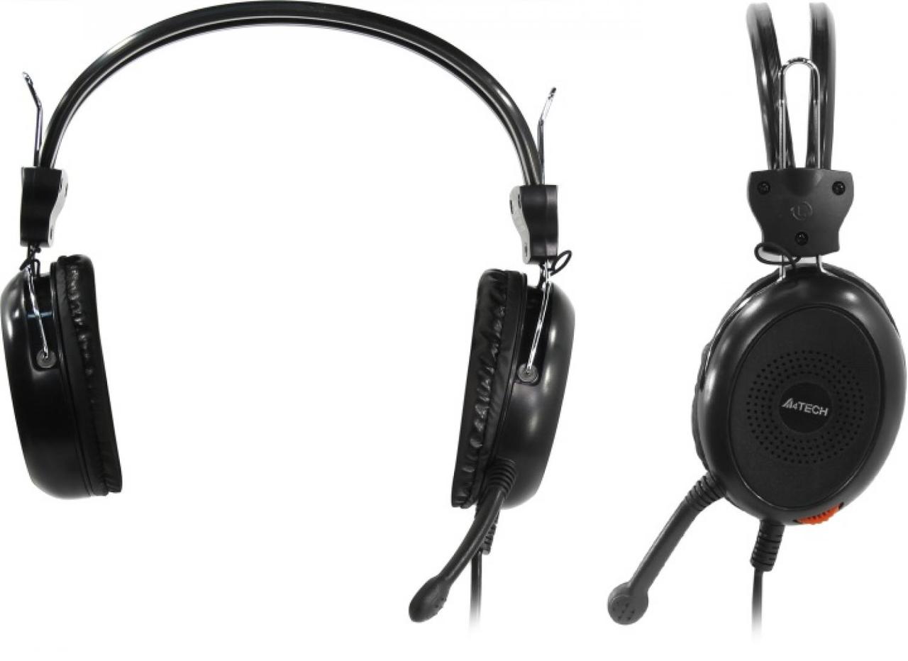 Наушники с микрофоном A4Tech HS-30 черный 2м мониторные оголовье - фото 1 - id-p212705155