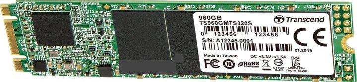 Накопитель SSD 960 Gb M.2 2280 B&M 6Gb/s Transcend MTS820S TS960GMTS820S - фото 1 - id-p212729599