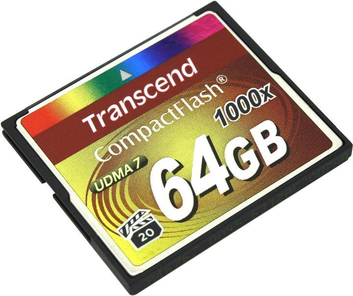 Карта памяти Transcend TS64GCF1000 64GB CompactFlash 1000x - фото 1 - id-p212713468