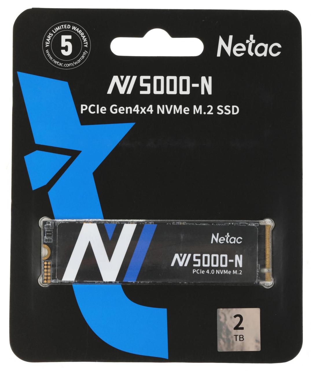 Накопитель SSD M.2 2280 M PCI Express 4.0 x4 Netac 2TB NV5000-N (NT01NV5000N-2T0-E4X) 4800/4400 MBps TLC - фото 1 - id-p214272263