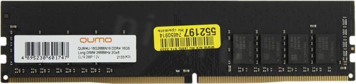 Оперативная память QUMO DDR4 DIMM 16GB QUM4U-16G2666N19 PC4-21300, 2666MHz - фото 1 - id-p212713622