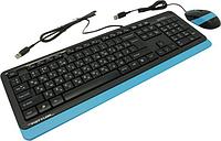 Комплект Клавиатура A4Tech Fstyler F1010 Blue (Кл-ра USB+Мышь4кн Roll USB)