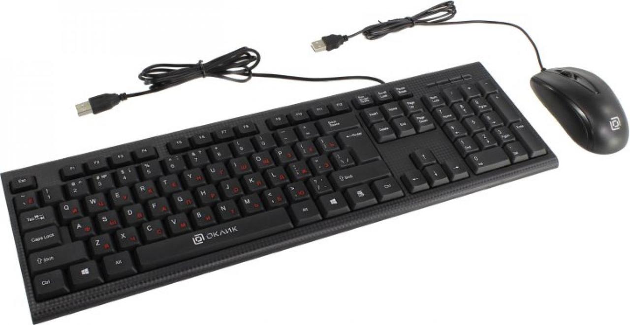 Комплект OKLICK Keyboard & Optical Mouse 630M Black (Кл-ра USB+Мышь 3кн Roll USB) 1091260 - фото 1 - id-p214271034