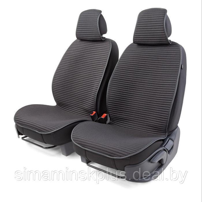 Накидки на передние сиденья Car Performance, 2 шт, fiberflax (лен), чёрный - фото 1 - id-p220051916