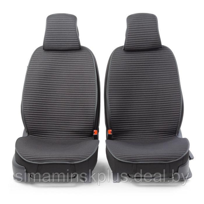 Накидки на передние сиденья Car Performance, 2 шт, fiberflax (лен), чёрный - фото 2 - id-p220051916