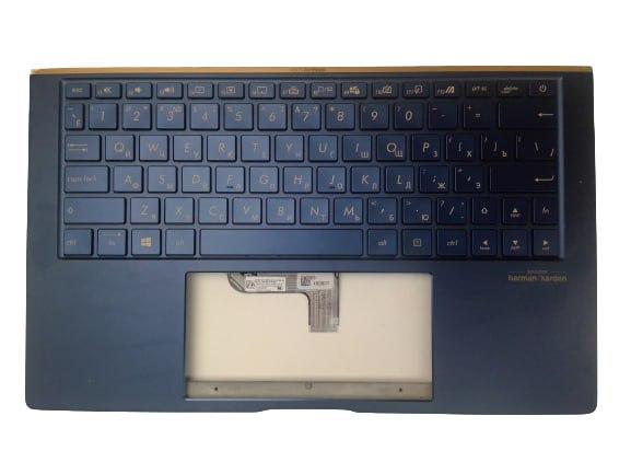 Верхняя часть корпуса (Palmrest) Asus ZenBook UX334, с клавиатурой, подсветка, RU