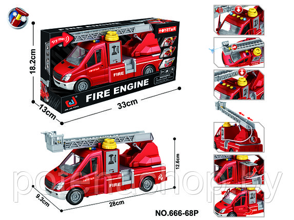 Пожарная машина «FIRE ENGINE» со звуковыми и световыми эффектами 666-68P, фото 2