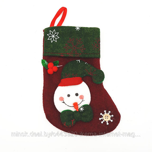 Рождественский носок для подарков (19х9 см.) арт. ТМ19-5