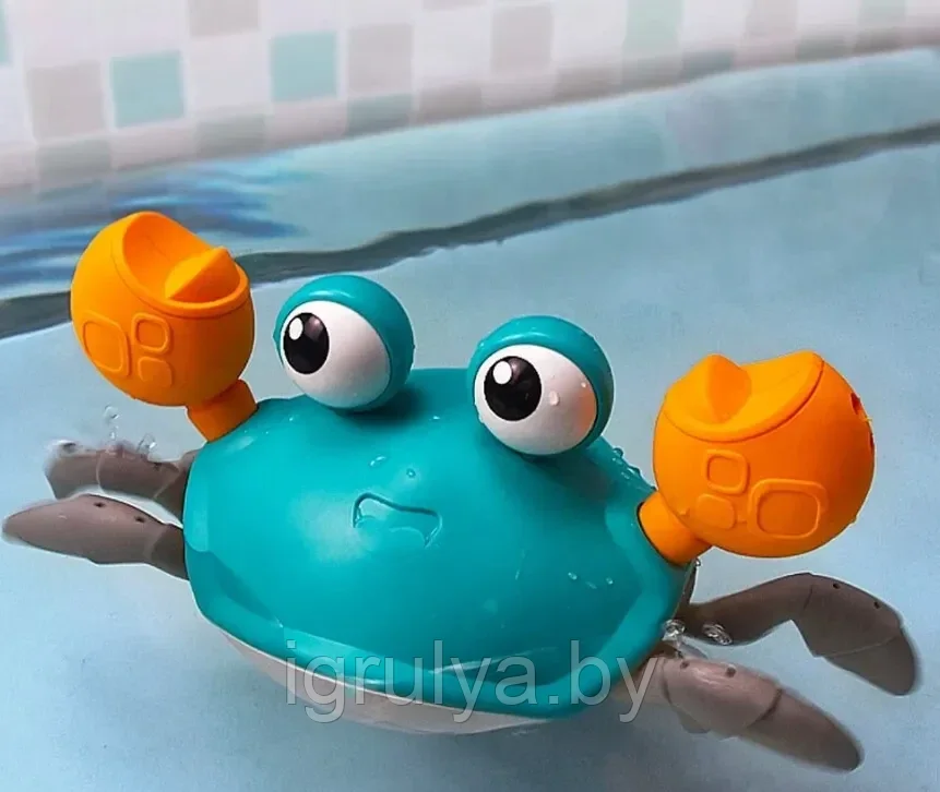 Игрушка для ванной "Шустрый краб" заводной плавающий для купания арт. 221-1А - фото 2 - id-p220081891