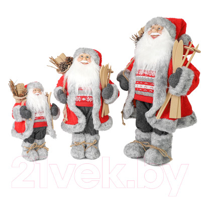 Фигура под елку Maxitoys Дед Мороз в красной шубке с лыжами и подарками / MT-21831-60 - фото 2 - id-p220078216