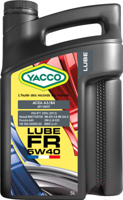 Моторное масло Yacco Lube FR 5W40 - фото 1 - id-p220081425