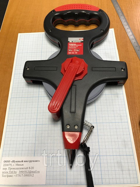 Рулетка геодезическая 50 метров стальное полотно код 1.7662