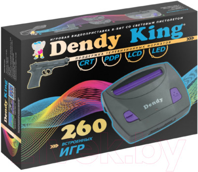 Игровая приставка Dendy King 260 игр + световой пистолет - фото 1 - id-p220084217