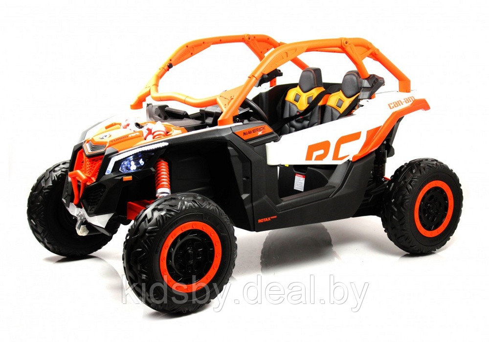 Детский электромобиль RiverToys BRP Can-Am Maverick Y111YY (оранжевый) Лицензия Двухместный Полноприводный - фото 1 - id-p207721128