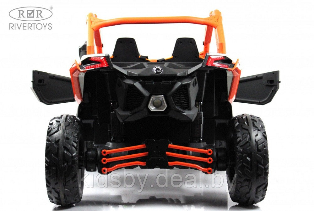 Детский электромобиль RiverToys BRP Can-Am Maverick Y111YY (оранжевый) Лицензия Двухместный Полноприводный - фото 3 - id-p207721128