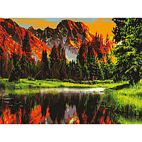 Картина по номерам красками Остров сокровищ Горное озеро, 40х50 см, (на подрамнике)