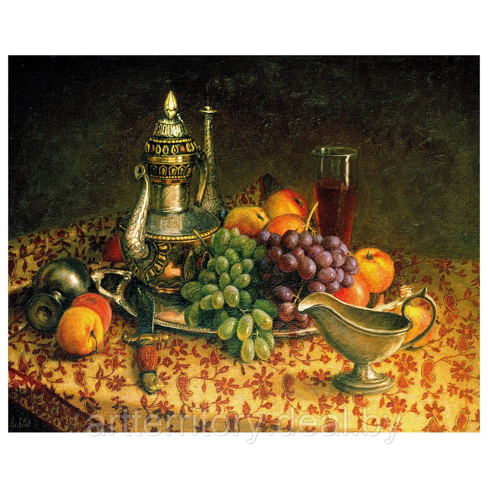 Картина по номерам красками Остров сокровищ Натюрморт с виноградом, 40х50 см, (на подрамнике) - фото 1 - id-p220101912
