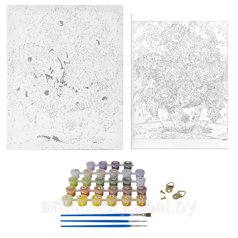 Картина по номерам красками Остров сокровищ Подсолнухи, 40х50 см, (на подрамнике) - фото 2 - id-p220101918