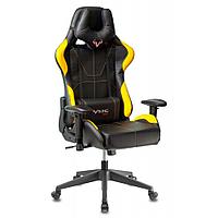 Кресло игровое Бюрократ "Zombie VIKING 5 AERO", экокожа, пластик, черный, желтый