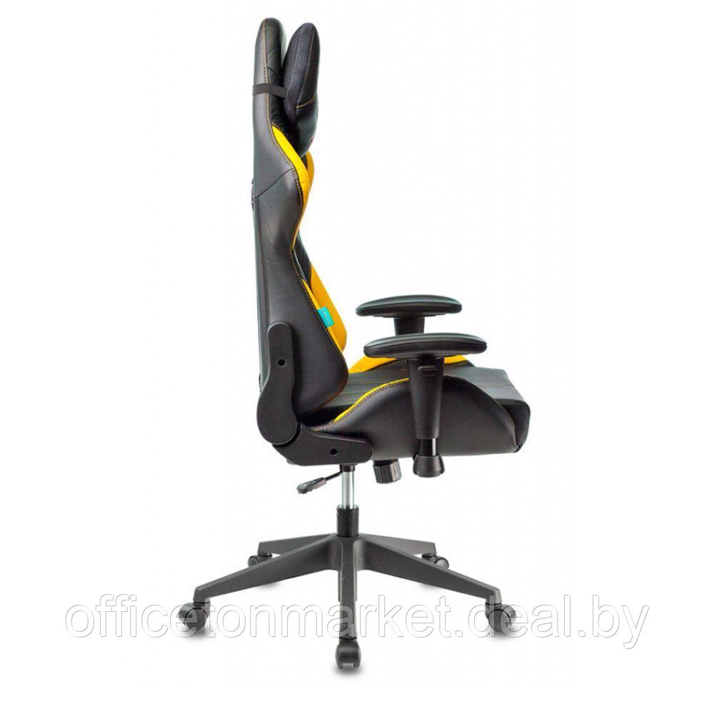 Кресло игровое Бюрократ "Zombie VIKING 5 AERO", экокожа, пластик, черный, желтый - фото 3 - id-p218175313
