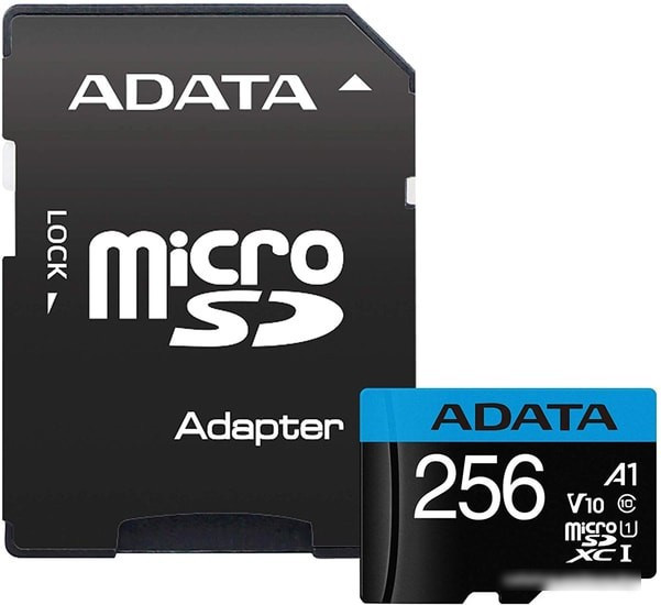 Карта памяти A-Data Premier AUSDX256GUICL10A1-RA1 microSDXC 256GB (с адаптером) - фото 1 - id-p220103476