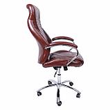 Кресло для руководителя AksHome "Mastif", экокожа, хром, темно-коричневый, фото 3