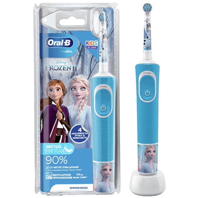 Электрическая детская зубная щетка Oral-B Vitality Kids Frozen D100.413.2K - фото 2 - id-p220102070