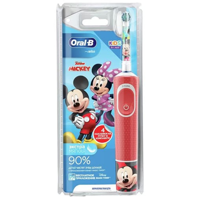 Электрическая детская зубная щетка Oral-B Vitality Kids Mickey D100.413.2K - фото 1 - id-p220102071