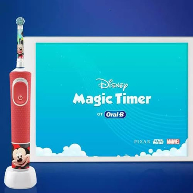 Электрическая детская зубная щетка Oral-B Vitality Kids Mickey D100.413.2K - фото 5 - id-p220102071