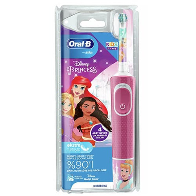 Электрическая детская зубная щетка Oral-B Vitality Kids Princess D100.413.2K - фото 1 - id-p220102072
